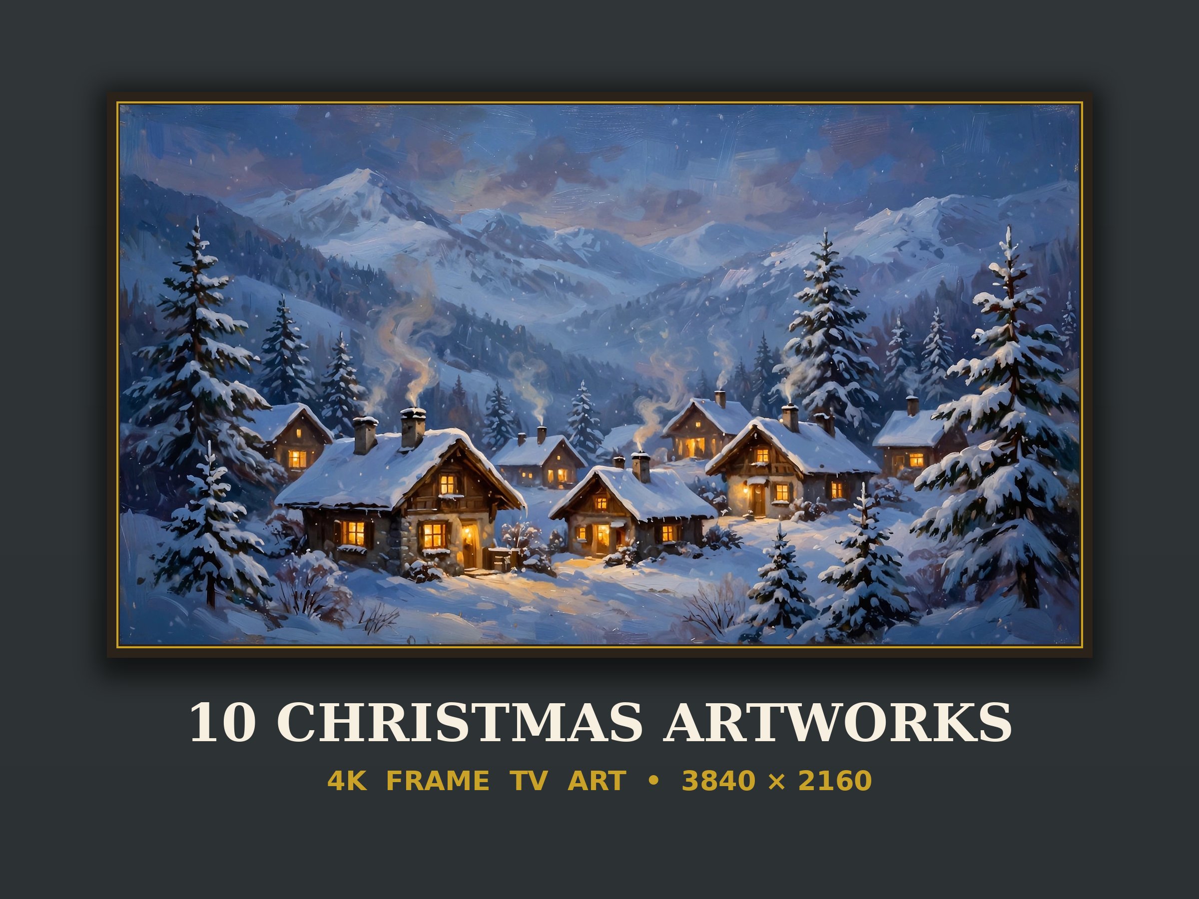 Christmas Frame TV Art Set of 10 — festive artwork for Samsung Frame TV and smart TVs
